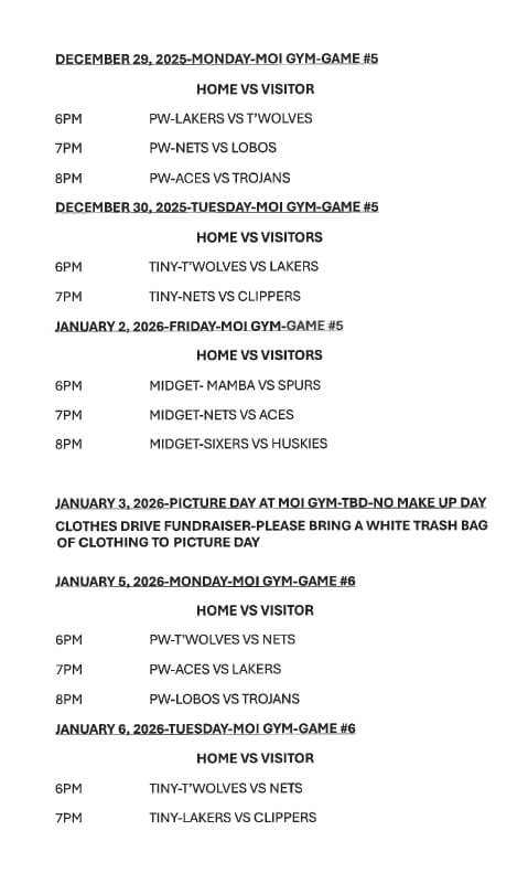 2025-2026 MGSBA Basketball Schedule