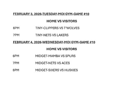 2025-2026 MGSBA Basketball Schedule
